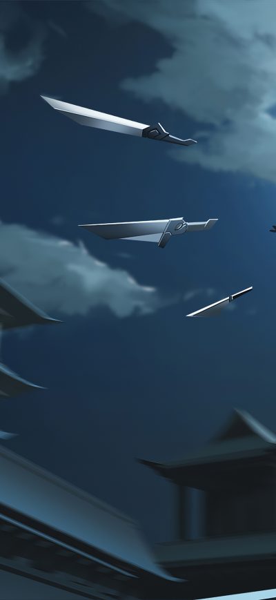 Fond d'écran iPhone Anime Girl Attack Swords Small Weapons 4k