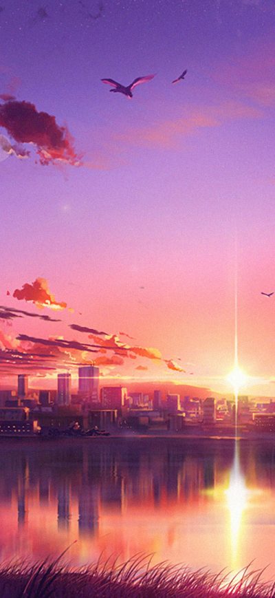 Fond d'écran iPhone Anime Sunset Scene