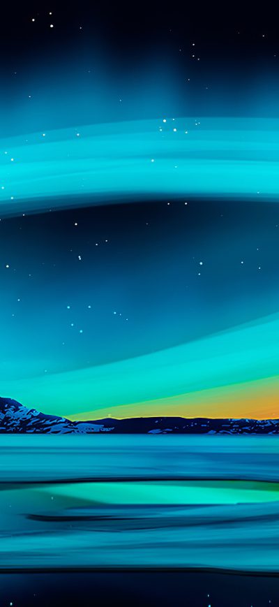 Fond d'écran iPhone Midnight Sun Digital Painting 4k