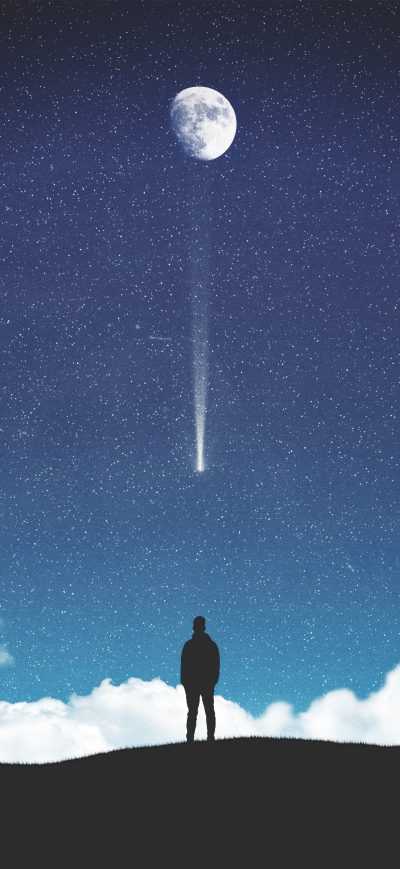 Fond d'écran iPhone Falling Moon 4k