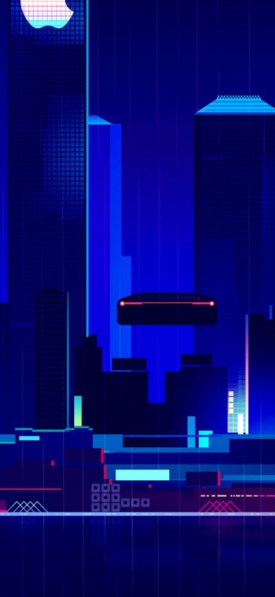 Fond d'écran iPhone Skyscraper Synthwave Digital Art 4k
