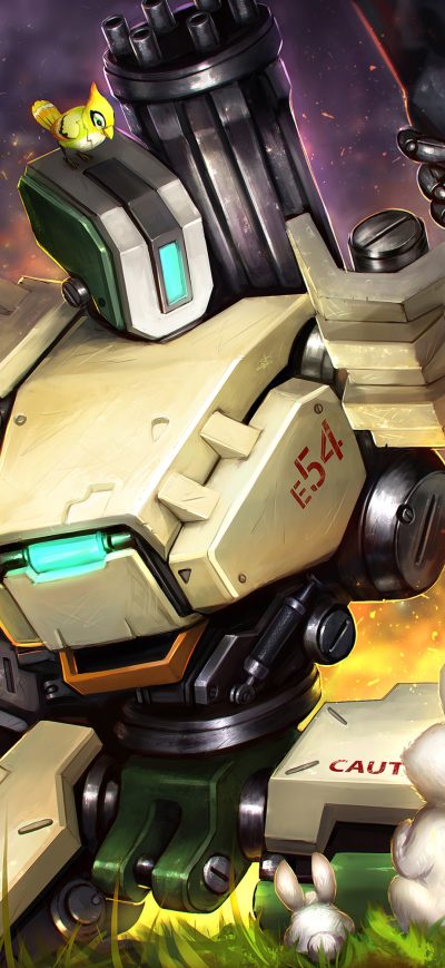 Fond d'écran iPhone Overwatch Bastion Robot Artwork 4k