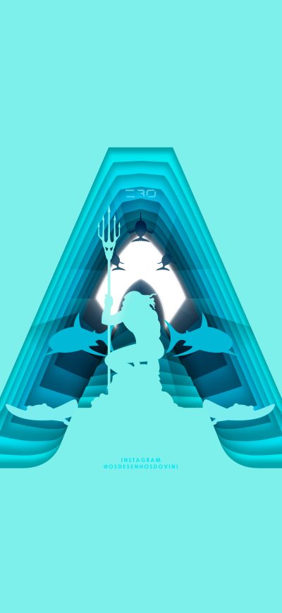 Fond d'écran iPhone Aquaman Movie Poster In Material Design