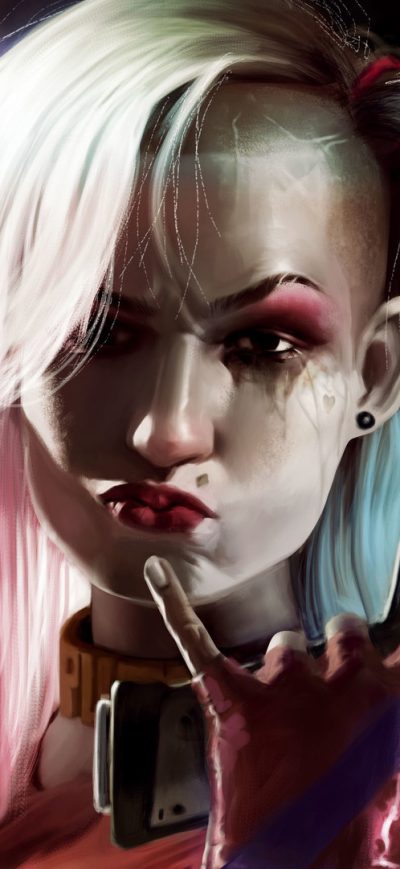 Fond d'écran iPhone Harley Quinn Cool Gun Art