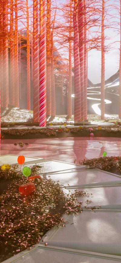 Fond d'écran iPhone Candy Cane Forest 4k