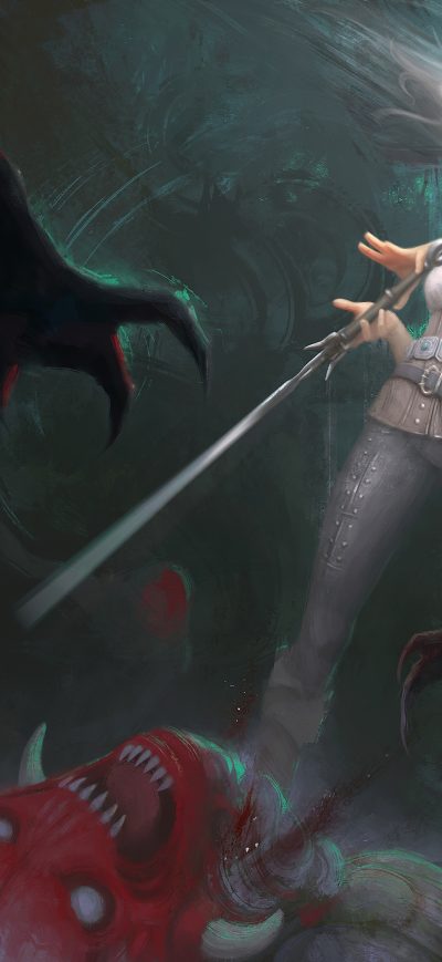 Fond d'écran iPhone Ciri Bloodbath 4k
