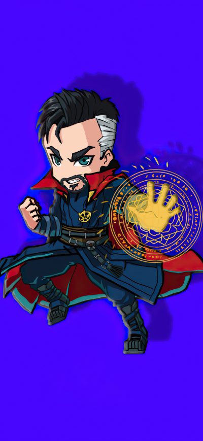Fond d'écran iPhone Doctor Strange Chibi Minimal 4k