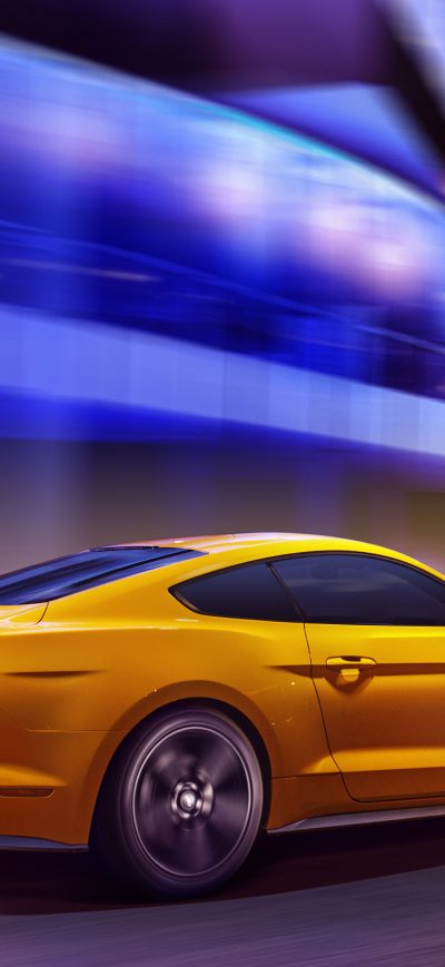 Fond d'écran iPhone Yellow Mustang 5k 2019