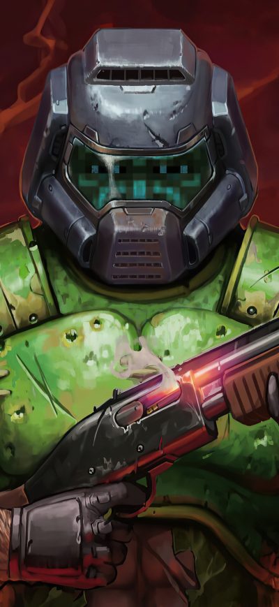 Fond d'écran iPhone Doom Marine Artwork