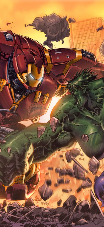 Fond d'écran iPhone Hulkbuster Vs Hulk Art 5k