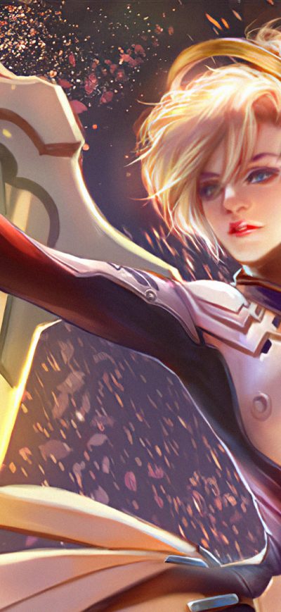 Fond d'écran iPhone Mercy Overwatch Fan Artwork