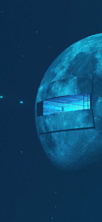 Fond d'écran iPhone Space Station Moon 4k