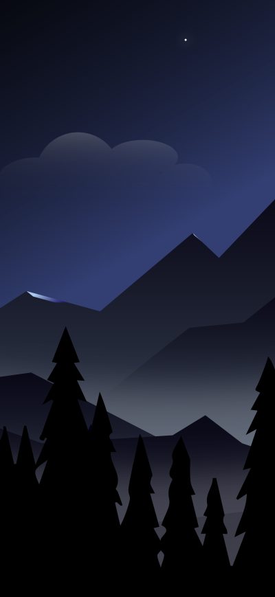 Fond d'écran iPhone Night Mountains Minimalist 8k