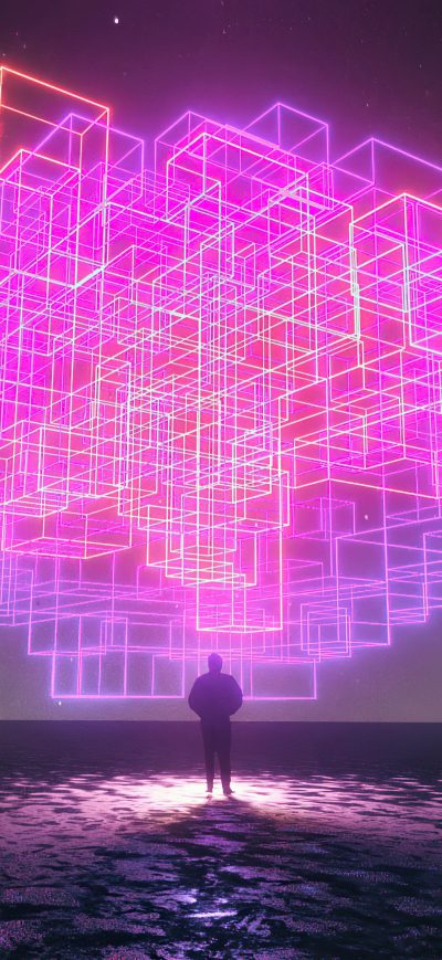 Fond d'écran iPhone Neon Brain Imagination 4k