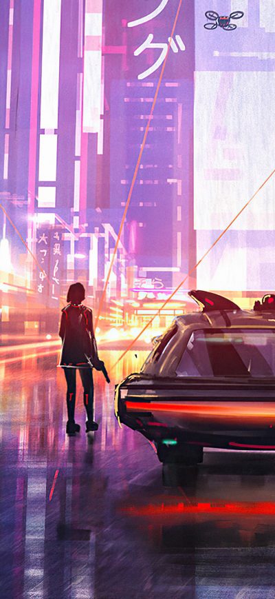 Fond d'écran iPhone Got Busted Cyberpunk Scifi Girl 4k