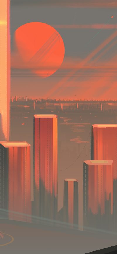 Fond d'écran iPhone Bleeding Sunset Scifi