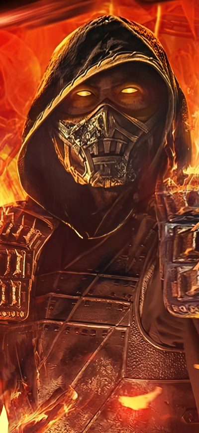 Fond d'écran iPhone Scorpion From Mortal Kombat 4k