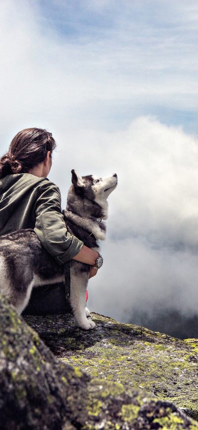 Fond d'écran iPhone Girl With Siberian Husky