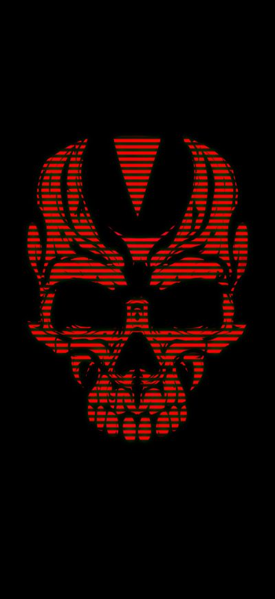 Fond d'écran iPhone Red Skull Black 4k