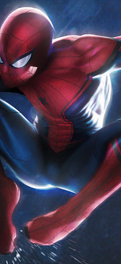Fond d'écran iPhone Spiderman Swinging Through The Rain 5k