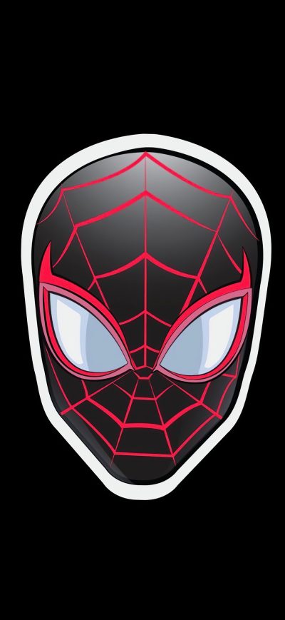 Fond d'écran iPhone Spiderman Sticker Minimal Badge 5k
