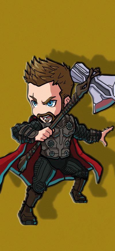 Fond d'écran iPhone Thor Chibbi Minimal 4k