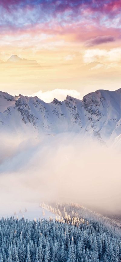 Fond d'écran iPhone Winter Mountain Snow 4k