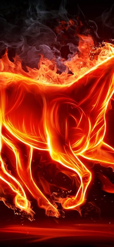 Fond d'écran iPhone Fiery Horse 4k