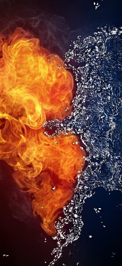 Fond d'écran iPhone Fire Water Heart Art