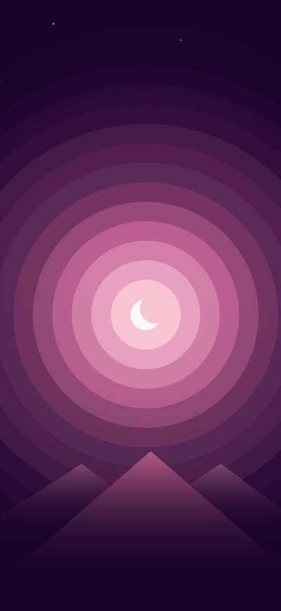 Fond d'écran iPhone Landscape Dreamy Moon Minimalist 4k