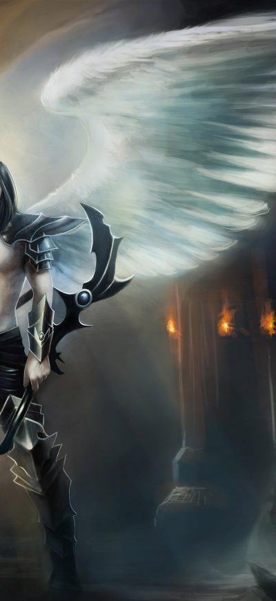Fond d'écran iPhone Angel Warrior Fantasy Man Wings
