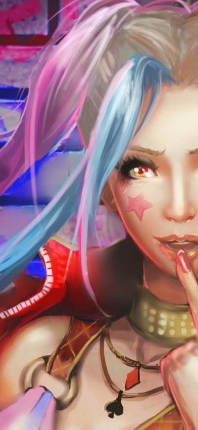 Fond d'écran iPhone Harley Quinn Long Hair Artwork