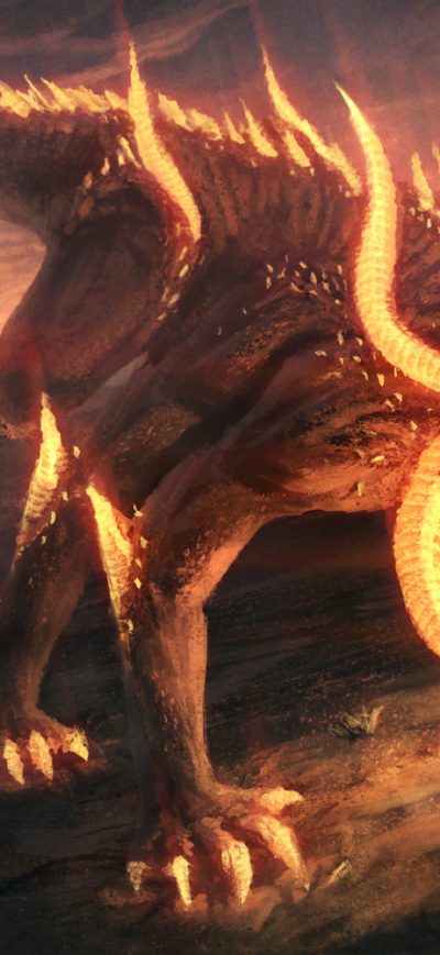 Fond d'écran Fire Colossus Pyrius Artwork sur iPhone