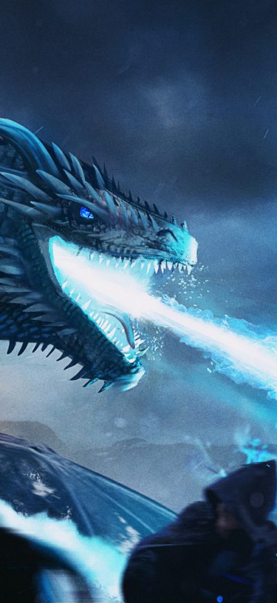 Fond d'écran iPhone White Walker And Dragon Breaching The Wall
