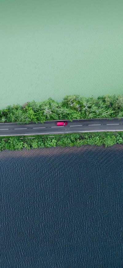Fond d'écran iPhone Road Separating Two Lochs Scottish Highlands 5k