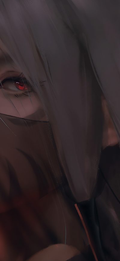 Fond d'écran iPhone Red Moon Anime Girl Face Covered