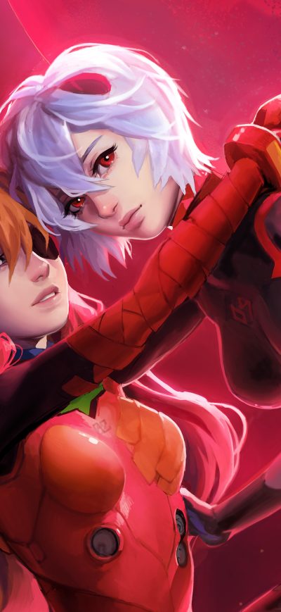 Fond d'écran iPhone Ayanami Rei Shikinami Asuka Langley And Souryuu Asuka Langley