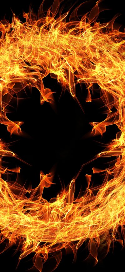 Fond d'écran iPhone Fire Flame Ring 4k