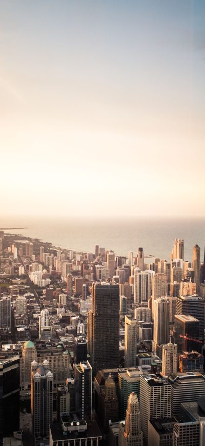 Fond d'écran iPhone Skycrapper Sunset Cityscape Buildings Tower Day 5k