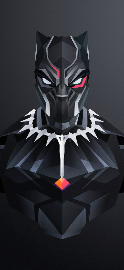 Fond d'écran iPhone Black Panther Minimal Art 4k