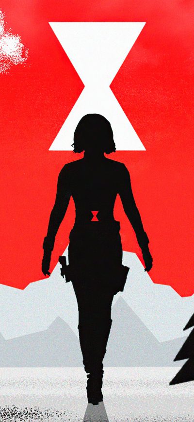 Fond d'écran iPhone Black Widow Illustrator 4k