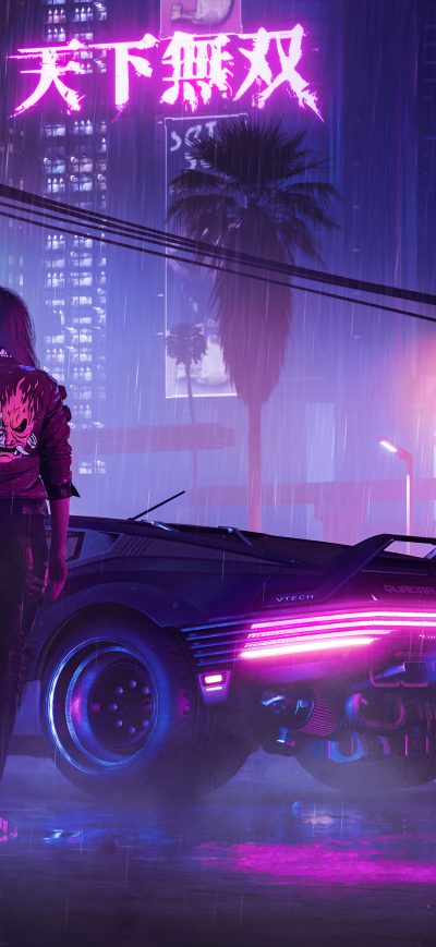 Fond d'écran iPhone Retro Cyberpunk 2077 Neon Life 5k
