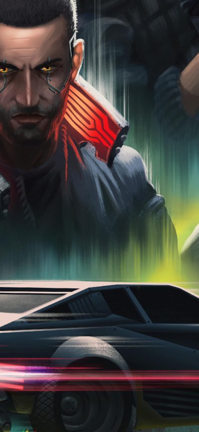 Fond d'écran iPhone Cyberpunk 2077 Newart 4k