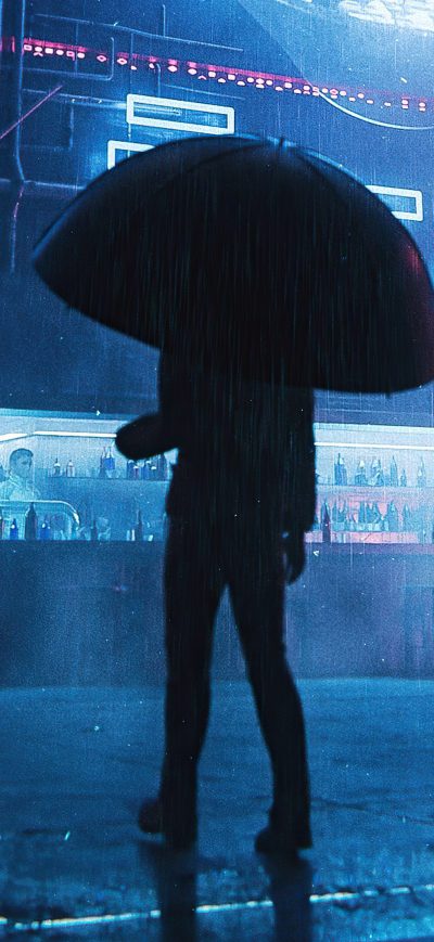 Fond d'écran iPhone Future Cyberpunk City Life Raining 4k
