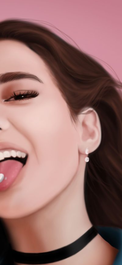 Fond d'écran iPhone Dua Lipa Artistic Art 8k