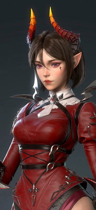 Fond d'écran iPhone Elf Anime Warrior Girl 4k