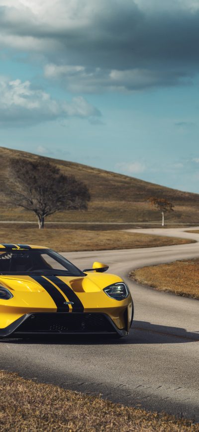 Fond d'écran iPhone Yellow Ford GT 1 8k