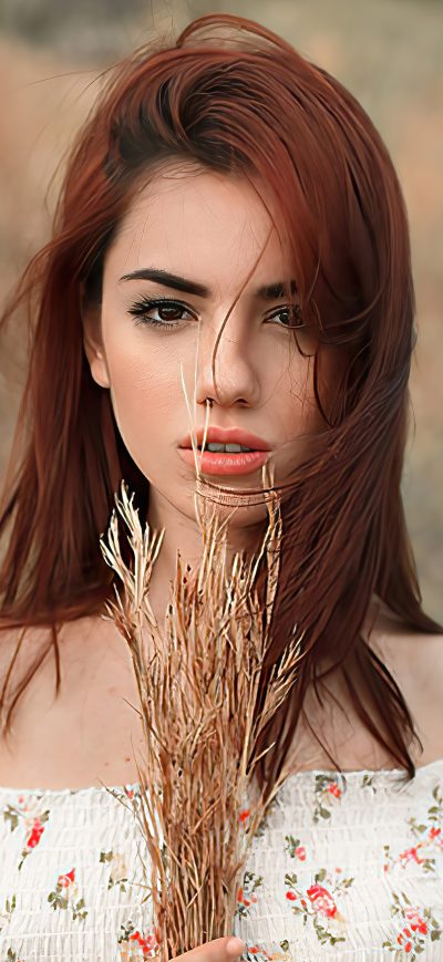 Fond d'écran iPhone Girl Field Crops In Hands 4k