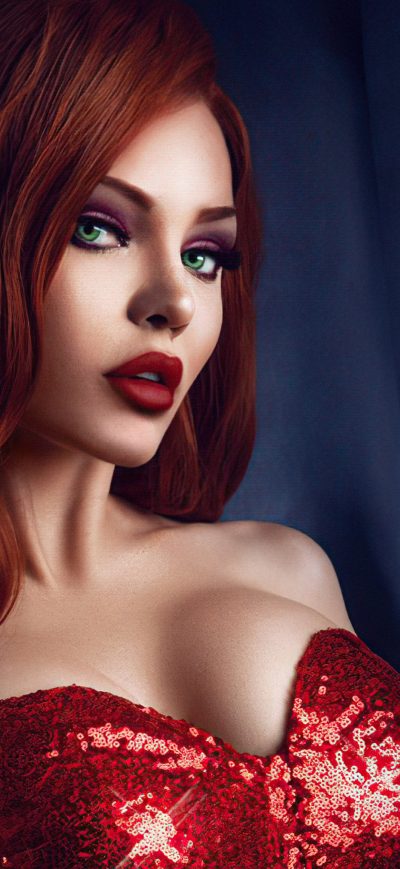 Fond d'écran iPhone Jessica Rabbit Cosplay 4k