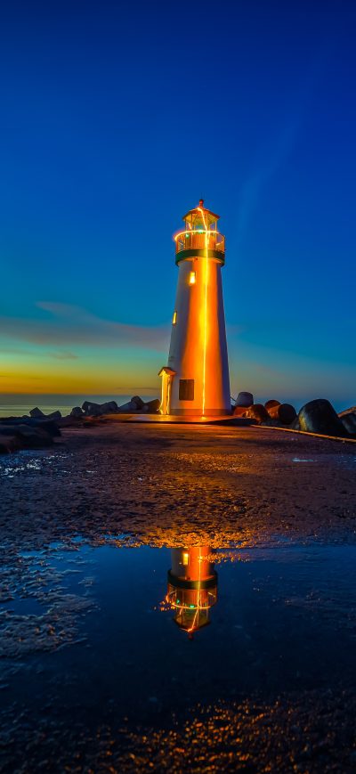 Fond d'écran iPhone Lighthouses Sunrises And Sunsets USA Monterey Bay 4k